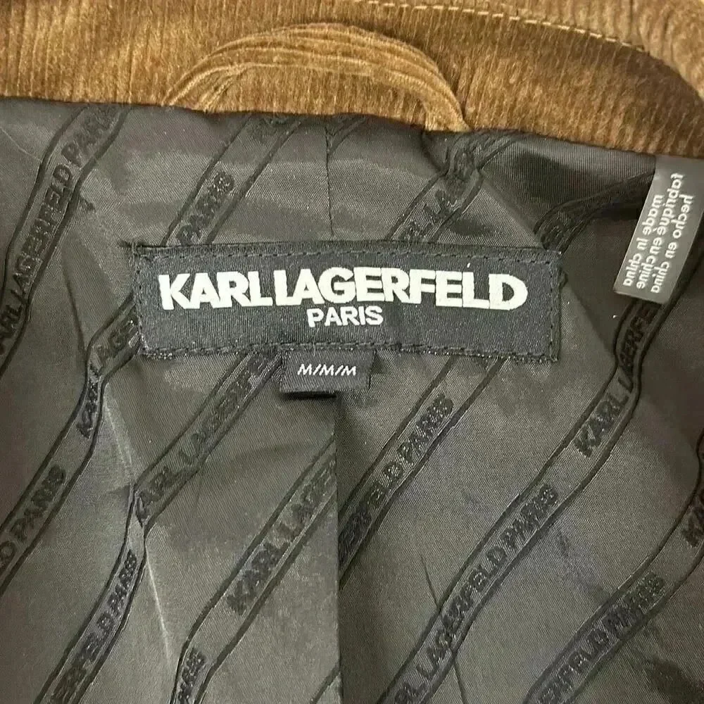 NWT Karl Lagerfeld Paris Brown Corduroy Two Button Blazer Jacket Men’s Medium